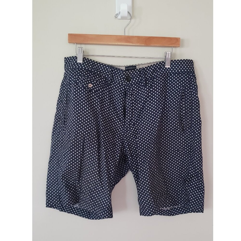 Goodale Shorts - Lightweight Navy and Polka Dot Men's Shorts - Size 34